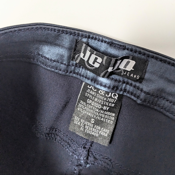 Women’s JC & JQ Navy Blue Shimmery Coated Skinny Jeans - Picture 5 of 7